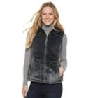 Women's Weathercast Cozy Fleece Vest, Size: Medium, Grey (charcoal)