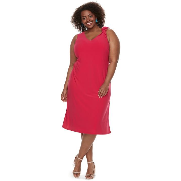 Plus Size Suite 7 Fit & Flare Dress, Women's, Size: 14 W, Med Pink