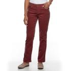 Petite Croft & Barrow&reg; Tummy Slimming Boot-cut Corduroy Pants, Women's, Size: 4, Dark Red