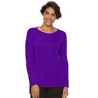 Dana Buchman, Women's Jacquard High-low Top, Size: Xs, Purple