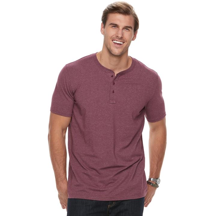 Big & Tall Sonoma Goods For Life&trade; Supersoft Stretch Henley, Men's, Size: Xl Tall, Red