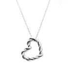 Sterling Silver Twist Heart Pendant, Women's, Size: 18, Grey