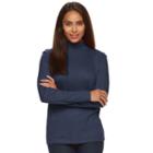 Women's Croft & Barrow&reg; Essential Mockneck Top, Size: Xl, Dark Blue