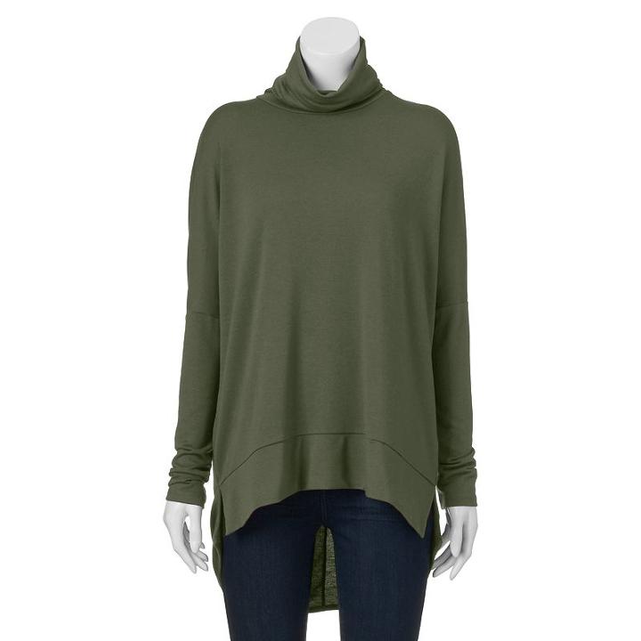 Juniors' Ransom Drop-shoulder Turtleneck, Girl's, Size: Xs, Brt Green