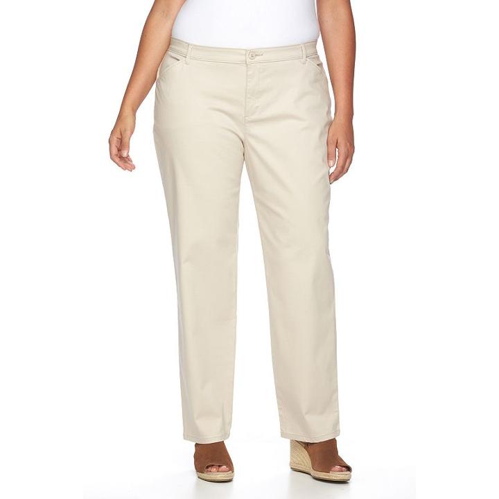 Plus Size Lee Relaxed Fit Straight-leg Pants, Women's, Size: 14w Short, White Oth