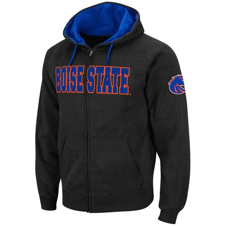 Men's Boise State Broncos Full-zip Fleece Hoodie, Size: Large, Oxford
