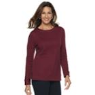 Women's Croft & Barrow&reg; Crewneck Sweatshirt, Size: Medium, Dark Red