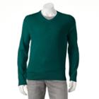 Men's Apt. 9&reg; Modern-fit Merino V-neck Sweater, Size: Medium, Dark Green
