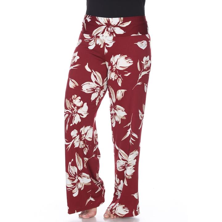 Plus Size White Mark Palazzo Pants, Women's, Size: 3xl, Red