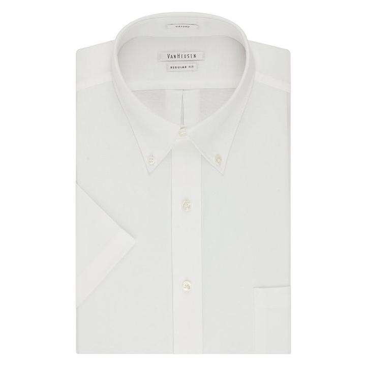Men's Van Heusen Regular-fit Wrinkle-free Dress Shirt, Size: Xxl18.5-19, White