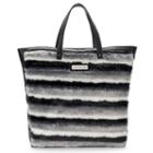 Adrienne Landau Striped Faux-fur Tote, Women's, Black