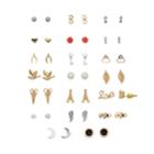 Mudd&reg; Nickel-free Eiffel Tower, Wishbone, Hearts & Fun Symbols Stud Earrings Set, Women's, Multicolor