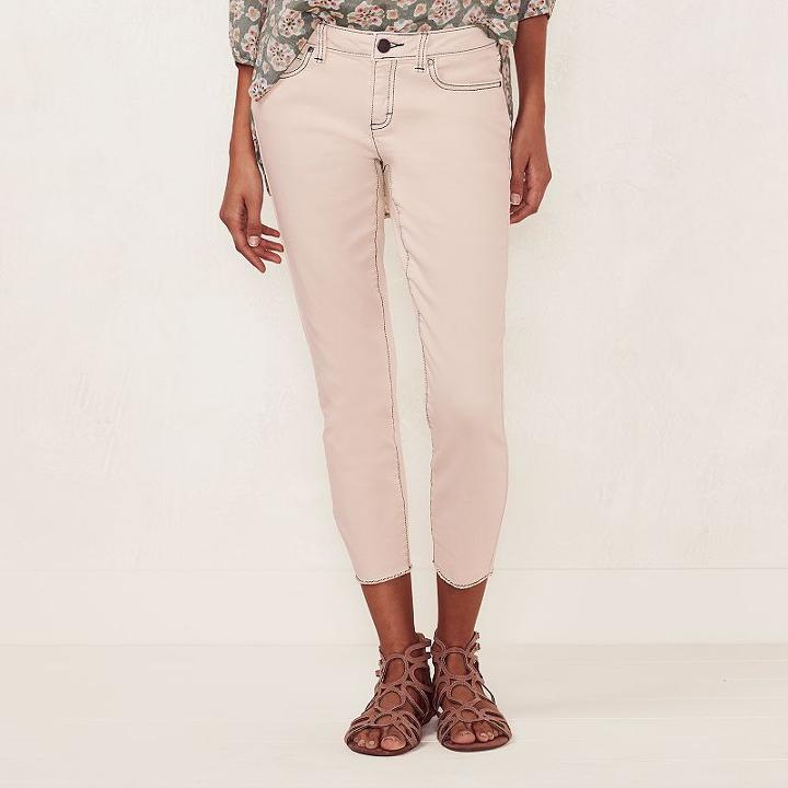Women's Lc Lauren Conrad Contrast Crop Skinny Jeans, Size: 10, White Oth