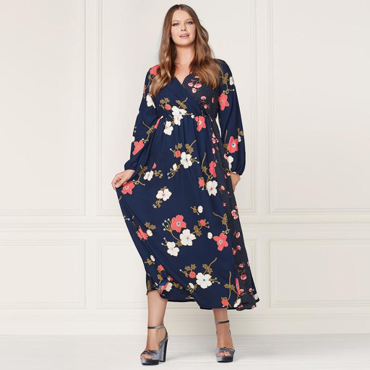 Lc Lauren Conrad Runway Collection Wrap Maxi Dress - Plus Size, Women's, Size: 3xl, Dark Blue