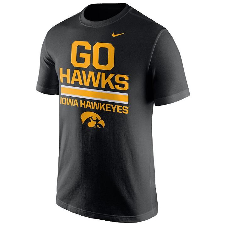 Men's Nike Iowa Hawkeyes Local Verbiage Tee, Size: Medium, Black