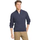Men's Izod Classic-fit 7gg Cable-knit Quarter-zip Sweater, Size: Medium, Turquoise/blue (turq/aqua)