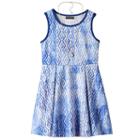 Girls 7-16 My Michelle Diamond Pattern Skater Dress With Necklace, Girl's, Size: 8, Blue Other