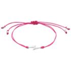 Lc Lauren Conrad Lightning Bolt Link & Pink Thread Adjustable Bracelet, Women's