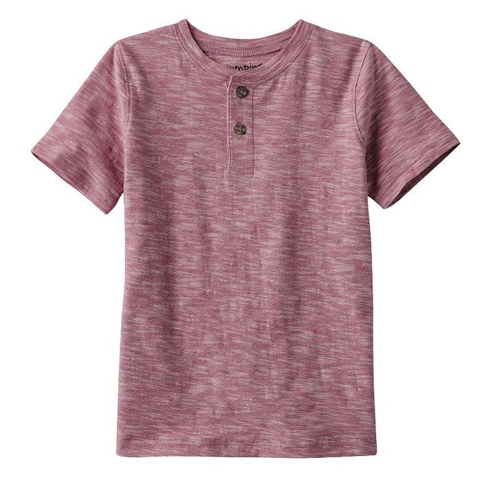Boys 4-10 Jumping Beans&reg; Slubbed Henley, Boy's, Size: 7, Red