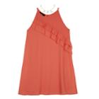 Girls 7-16 Iz Amy Byer Sleeveless Ruffled A-line Dress With Necklace, Size: 16, Lt Orange