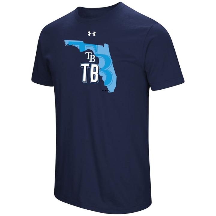 Men's Under Armour Tampa Bay Rays State Tee, Size: Small, Blue (navy)