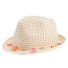 Girls 4-16 Tassel Trim Fedora, Natural