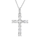 Cubic Zirconia 10k Gold Cross Pendant Necklace, Women's, Size: 18, White