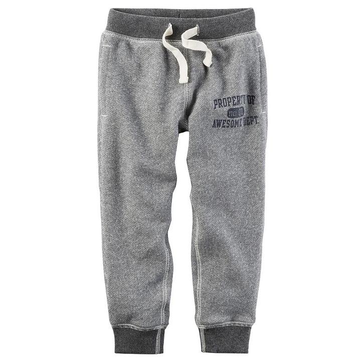 Boys 4-8 Carter's Marled Knit Jogger Pants, Size: 8, Light Grey