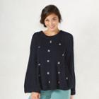 Women's Lc Lauren Conrad Boxy Scoopneck Sweater, Size: Small, Blue (navy)
