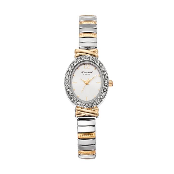 Precision By Gruen Women's Crystal Two Tone Expansion Watch, Size: Medium, Multicolor