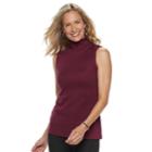 Women's Croft & Barrow&reg; Mockneck Sleeveless Top, Size: Medium, Dark Red