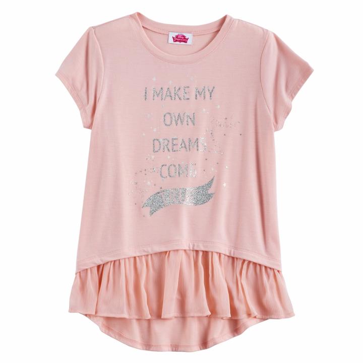 Disney Princess Girls 7-16 Hi-lo Tee, Size: Xs, Brt Pink