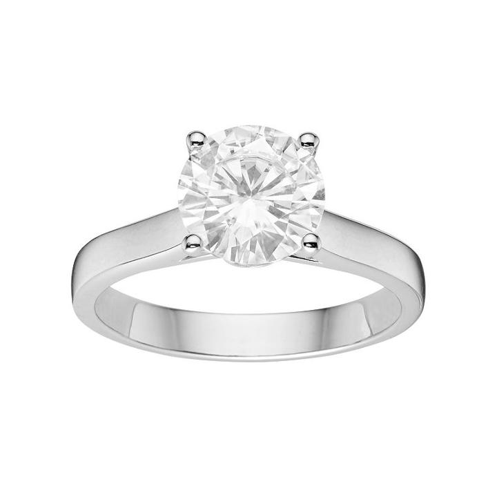 Forever Brilliant 14k White Gold 2 Carat T.w. Lab-created Moissanite Solitaire Engagement Ring, Women's, Size: 6