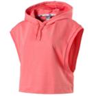 Women's Puma Summer Cropped Sleeveless Hoodie, Size: Large, Pink