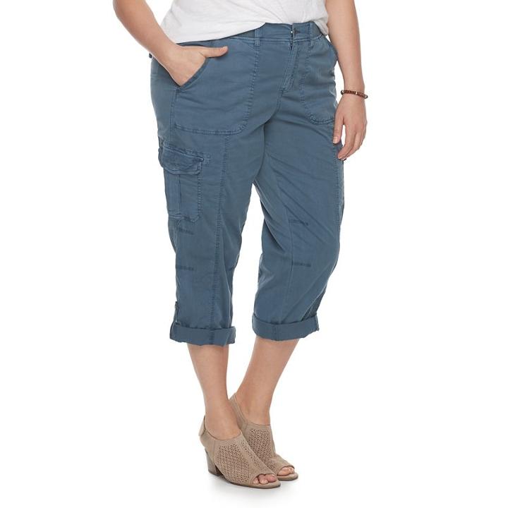 Plus Size Sonoma Goods For Life&trade; Utility Capris, Women's, Size: 22w T/l, Dark Blue