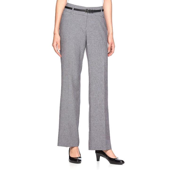 Women's Apt. 9&reg; Curvy Fit Dress Pants, Size: 8 T/l, Grey