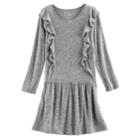 Girls 4-12 Jumping Beans&reg; Cascading Ruffle Dress, Size: 7, Dark Grey