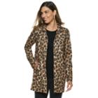 Women's Dana Buchman Leopard Open-front Coat, Size: Small, Beig/green (beig/khaki)
