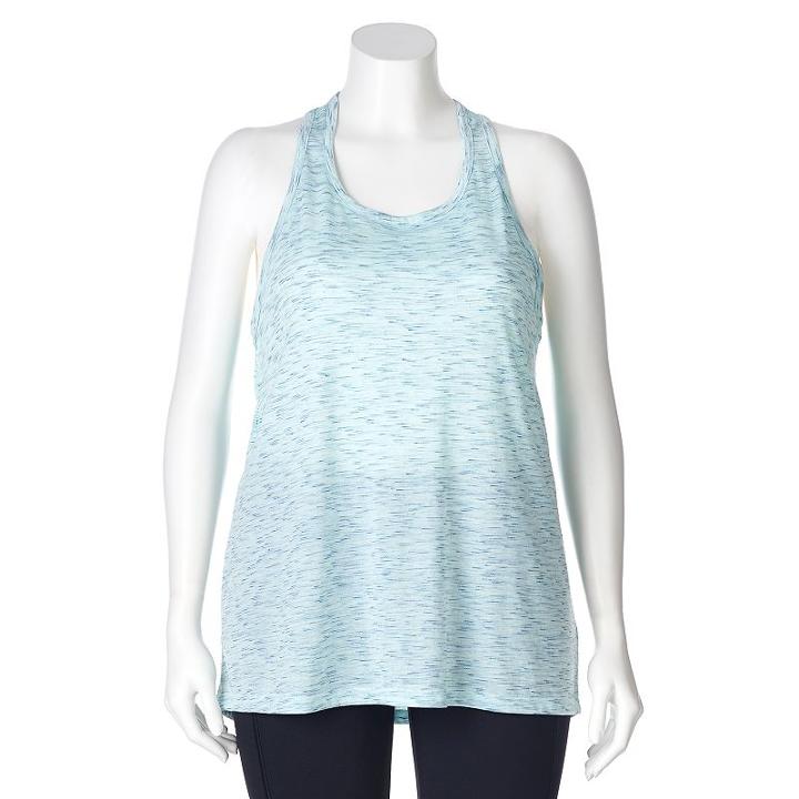 Juniors' Plus Size So&reg; Mesh Back Space-dyed Tank, Girl's, Size: 1xl, Brt Green