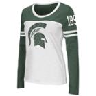 Women's Campus Heritage Michigan State Spartans Hornet Football Tee, Size: Large, Dark Green