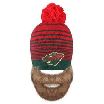 Old Time Hockey, Adult Minnesota Wild Bearded Beanie, Red