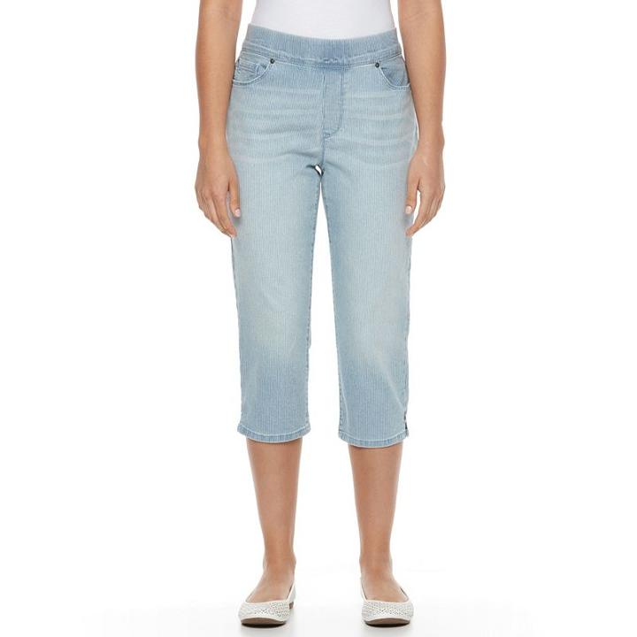 Women's Gloria Vanderbilt Avery Straight-leg Capris, Size: 6, Med Blue