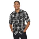 Men's Rock & Republic Plaid Button-down Flannel Shirt, Size: Small, Oxford