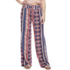 Juniors' Pink Republic Printed Palazzo Pants, Teens, Size: Large, Blue (navy)