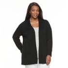 Plus Size Croft & Barrow&reg; Essential Open-front Cardigan, Women's, Size: 1xl, Black