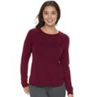 Petite Sonoma Goods For Life&trade; Cable Yoke Crewneck Sweater, Women's, Size: Xs Petite, Dark Red