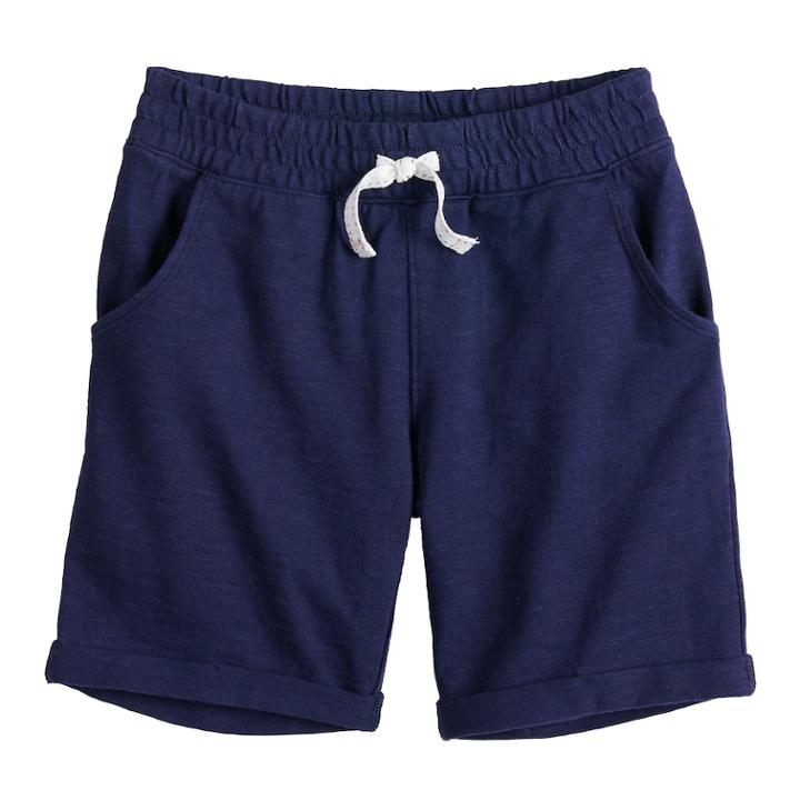 Girls 4-10 Jumping Beans&reg; Roll-cuff French Terry Bermuda Shorts, Size: 4, Blue