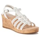 So&reg; Ringmaster Girls' Wedge Sandals, Size: 4, White