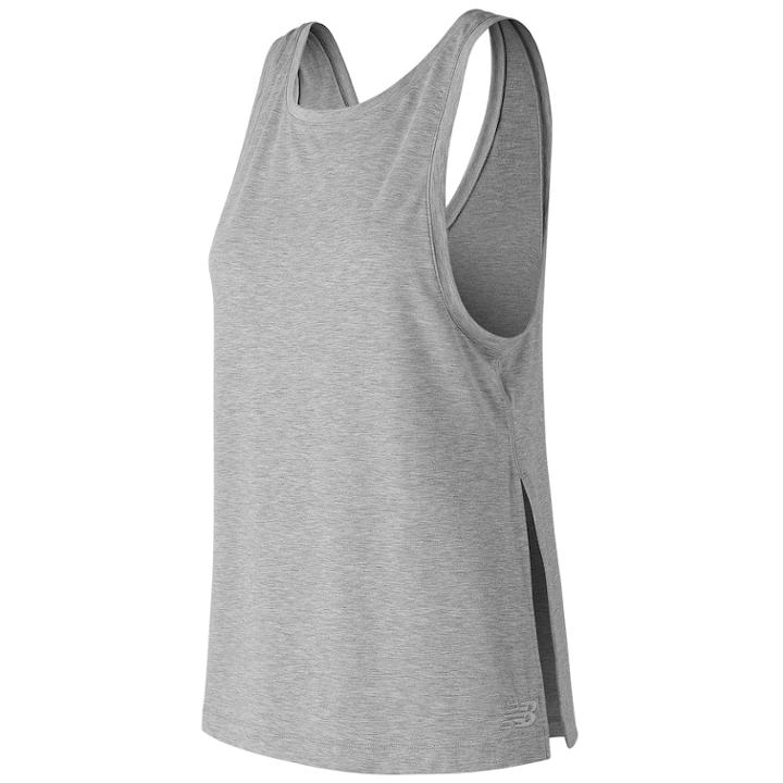 Women's New Balance Transform Reversible Two Way Tank, Size: Medium, Light Grey