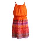 Girls 4-6x Youngland Woven Border Print Dress, Girl's, Size: 6x, Orange Oth